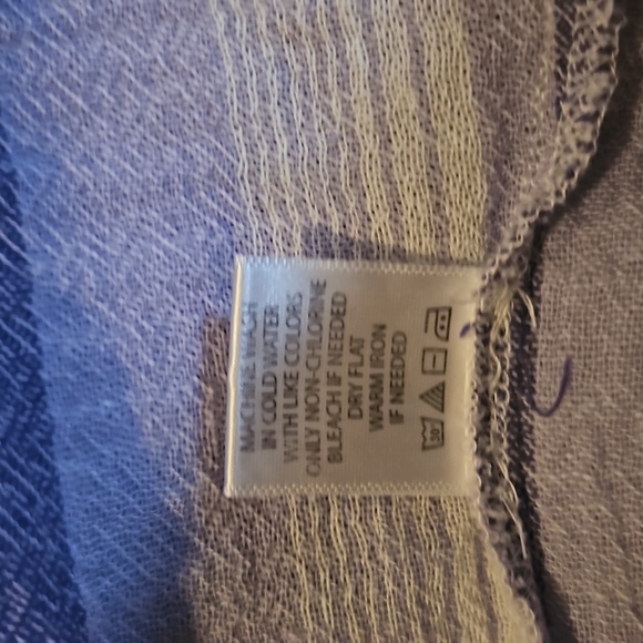 Tea Rose Purple Striped Pockets, Down Buttons Cropped Shirt Tie S - Picture 11 of 11